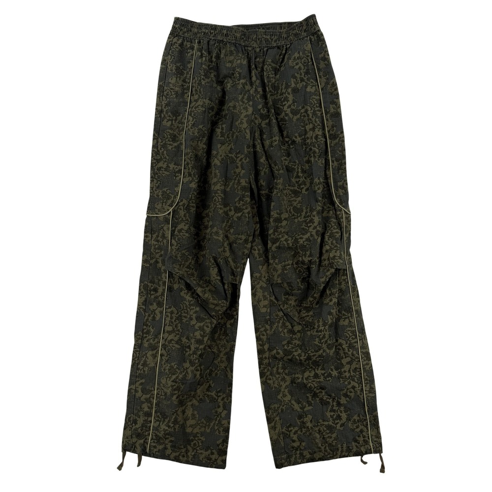 BDG Urban Outfitters Pants Womens Small Green Floral Elastic Waist Pockets Y2K